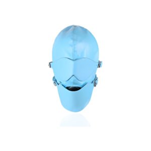 Removable Eyes & Mouth Pleather Mask in Blue