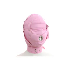 Pleather Full Face with Strap & Mouth Open in Pink