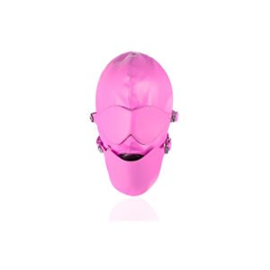 Removable Eyes & Mouth Pleather Mask in Pink
