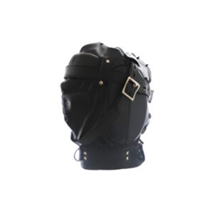 Pleather Full Face with Strap in Black