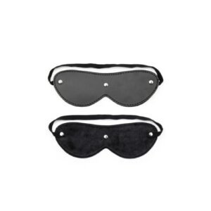 Solid PU Leather Black Medium Blindfold