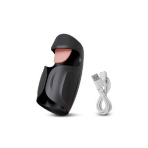 2-in-1 Tongue Licking & Tapping Vibrating Masturbator: 10 Flapping, Licking, USB Charge