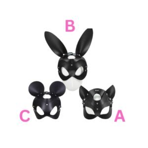 PU Leather Mask: Cat, Rabbit & Mouse Ear