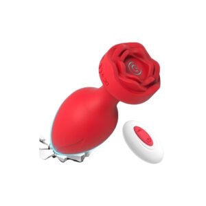 Rose Anal Vibrator: 10 Frequency, Remote Control, USB Charge