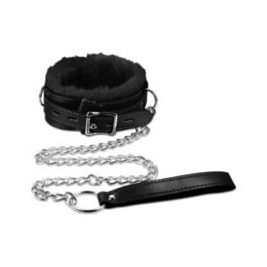 PU Leather Padded Neck Collar with chain