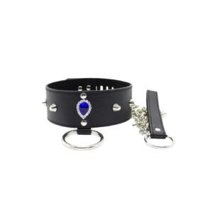 PU Leather with Blue Jewell & Chain