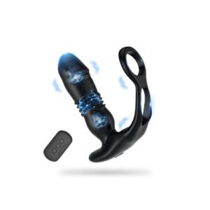 Anal Vibrator: Thrusting;7 Frequency, Remote Control, USB Charge