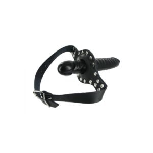 PU Leather Neck Strap with Inner & Outer Dildo