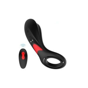 3in1 Double Loops Multiple Vibrating Cock Ring Handheld Massager: 9 Frequency, Remote Control, USB Charge