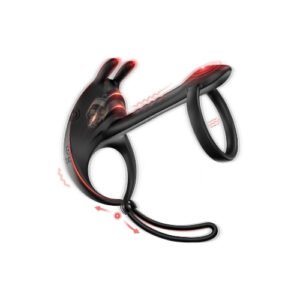 Adjustable Dual Cock Ring Vibrator: 9 Frequency, Remote Control, USB Charge