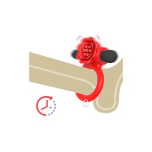 Vibrating Rose Cock Ring: 10 Frequency, USB Charge